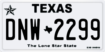 TX license plate DNW2299
