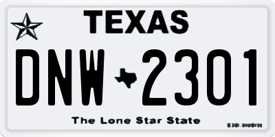 TX license plate DNW2301