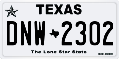 TX license plate DNW2302