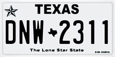 TX license plate DNW2311