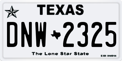 TX license plate DNW2325