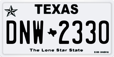 TX license plate DNW2330