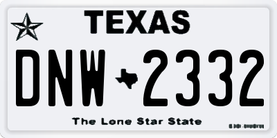 TX license plate DNW2332