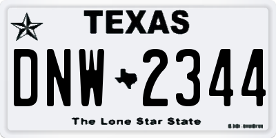 TX license plate DNW2344