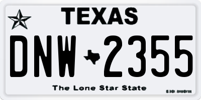 TX license plate DNW2355