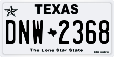 TX license plate DNW2368