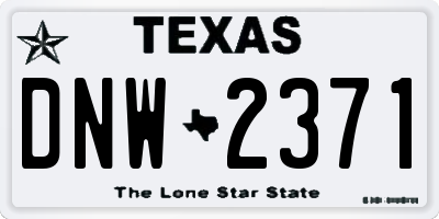 TX license plate DNW2371