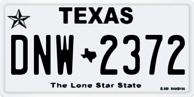 TX license plate DNW2372