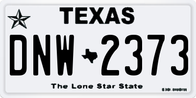 TX license plate DNW2373
