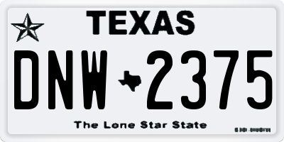 TX license plate DNW2375