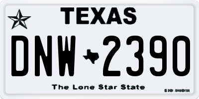 TX license plate DNW2390