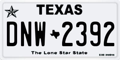 TX license plate DNW2392
