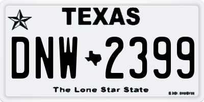 TX license plate DNW2399