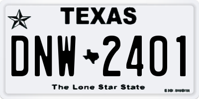 TX license plate DNW2401