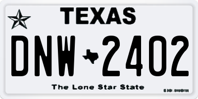 TX license plate DNW2402