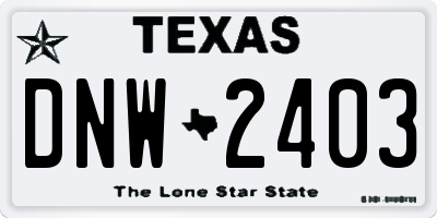 TX license plate DNW2403