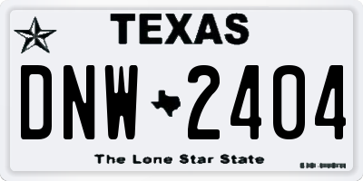 TX license plate DNW2404