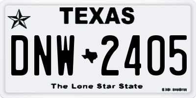 TX license plate DNW2405