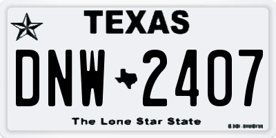 TX license plate DNW2407