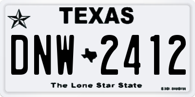 TX license plate DNW2412