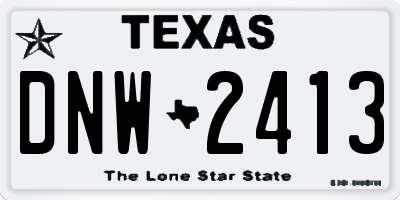 TX license plate DNW2413