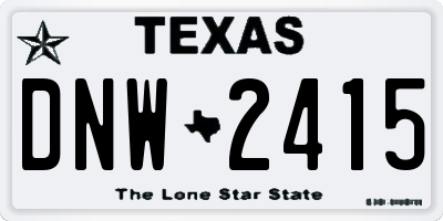TX license plate DNW2415