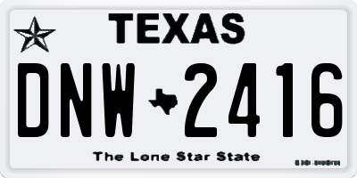 TX license plate DNW2416
