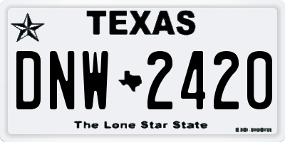 TX license plate DNW2420