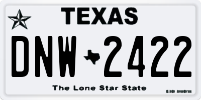 TX license plate DNW2422