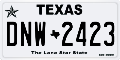 TX license plate DNW2423
