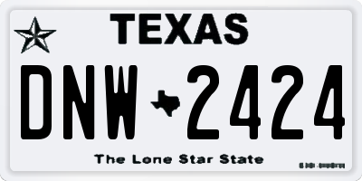 TX license plate DNW2424