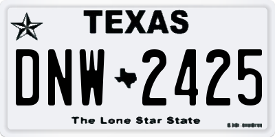 TX license plate DNW2425