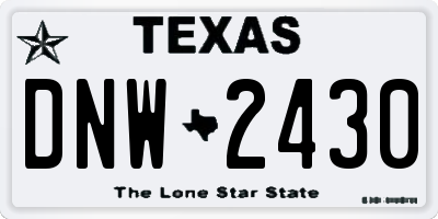 TX license plate DNW2430