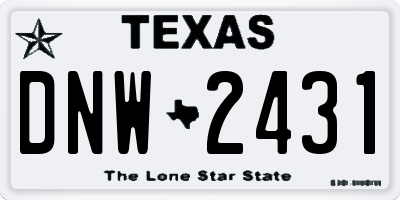 TX license plate DNW2431