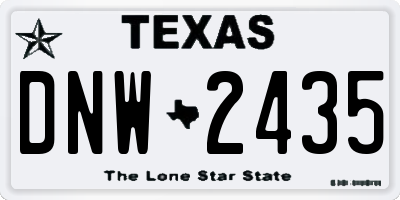 TX license plate DNW2435