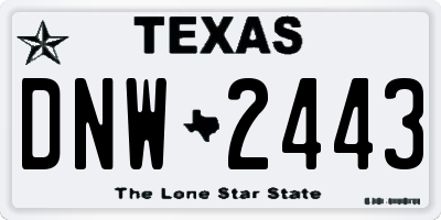 TX license plate DNW2443