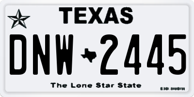 TX license plate DNW2445
