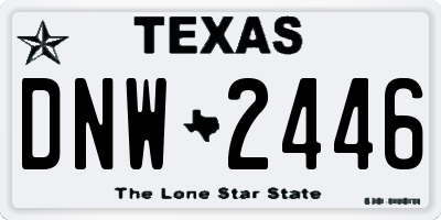 TX license plate DNW2446