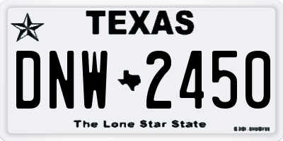 TX license plate DNW2450