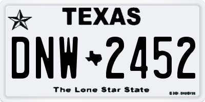 TX license plate DNW2452
