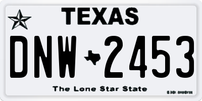 TX license plate DNW2453
