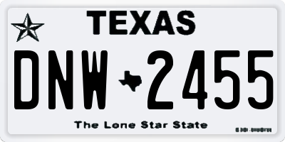 TX license plate DNW2455