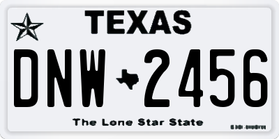 TX license plate DNW2456