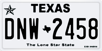 TX license plate DNW2458