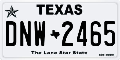 TX license plate DNW2465