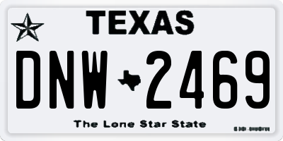 TX license plate DNW2469
