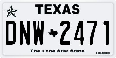 TX license plate DNW2471