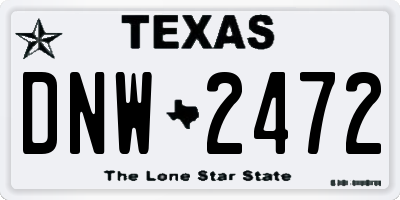 TX license plate DNW2472
