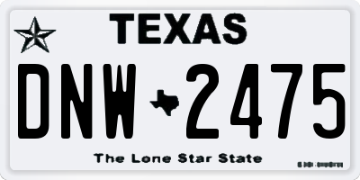 TX license plate DNW2475