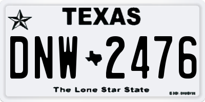 TX license plate DNW2476